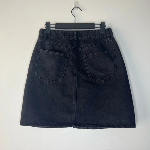 Vero Moda High Waisted Black Denim Button Down Mini Skirt Size Small 90s - Picture 2 of 6